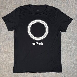 Apple Park Graphic T-Shirt Mens Medium Black Excellent Short Sleeve Ring Logo